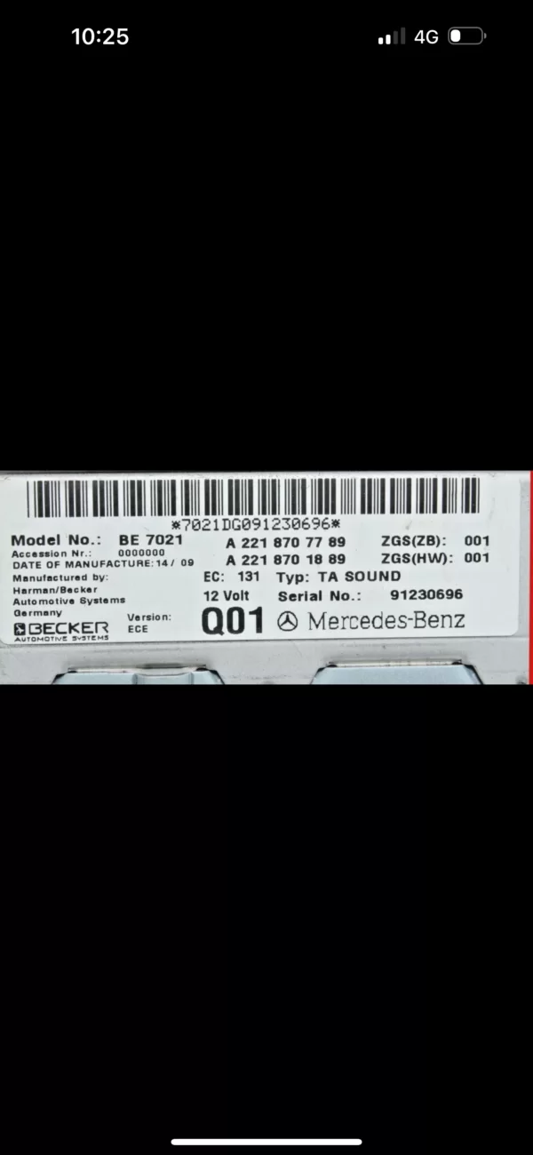 07-14 Mercedes W221 S550 CL65 AMG Harman Becker Kardon Ampli Module Unité OEM - Image 7