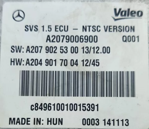  MERCEDES-BENZ E-CLASS E350 CAMERA CONTROL  MODULE A2079006900 - Image 4