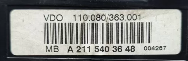 MERCEDES E CLASS E280 211 SPEEDOMETER INTRUMENT CLUSTER A2115403648 - Image 7
