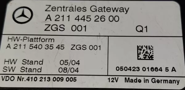 MERCEDES-BENZ E-CLASS E350 GATEWAY CONTROL MODULE A2114452600 2002-2009 - Image 5