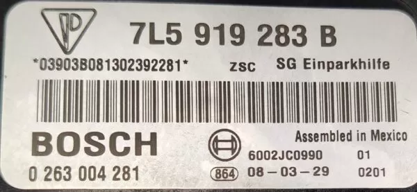          PORSCHE CAYENNE PARKING ASSIST CONTROL MODULE 7L5919283B 2008-2010 - Image 3
