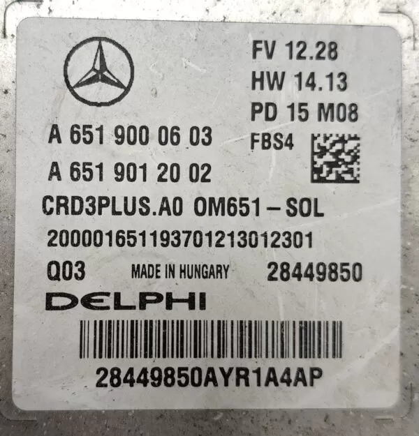    MERCEDES-BENZ C-CLASS C200 W205 ECM ENIGINE CONTROL MODULE ECU A6519000603 14-21 - Image 7