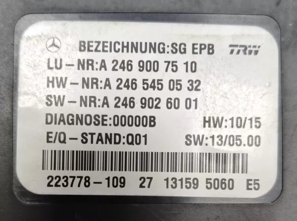 MERCEDES-BENZ GLS GLS400 X166 HANDBREAK PARKING MODULE A2469007510 2012-2019 - Image 2