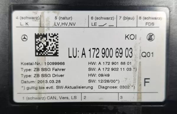 MERCEDES-BENZ E-CLASS E220 W212 FRONT RIGHT SEAT CONTROL MODULE A1729006903 9-16 - Image 6