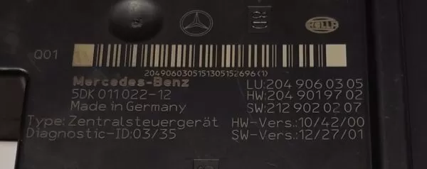 MERCEDES-CLASS C250 REAR SAM FUSEBOX REALY 2049060305 2007-2014 - Image 3
