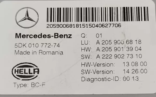  MERCEDES-BENZ C-CLASS FUSEBOX SAM BODY CONTROL MODULE A2059006818 2007-2014 - Image 6