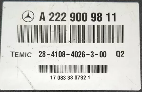  MERCEDES-BENZ S-CLASS S500 AIRMATICE SUSPENSION CONTROL MODULE A2229009811 13-20 - Image 3