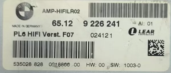     BMW 7 SERIES F01 5&3 SERIES RADIO SOUND AMPLIFIER 9226241 2008-2015 - Image 7